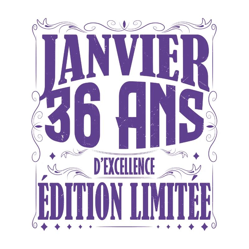 Janvier 36 ans. Cadeau 36 ans janvier anniversaire