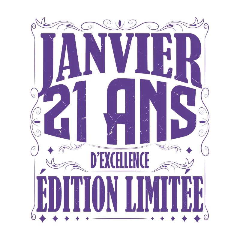 Janvier 21 ans. Cadeau 21 ans janvier anniversaire