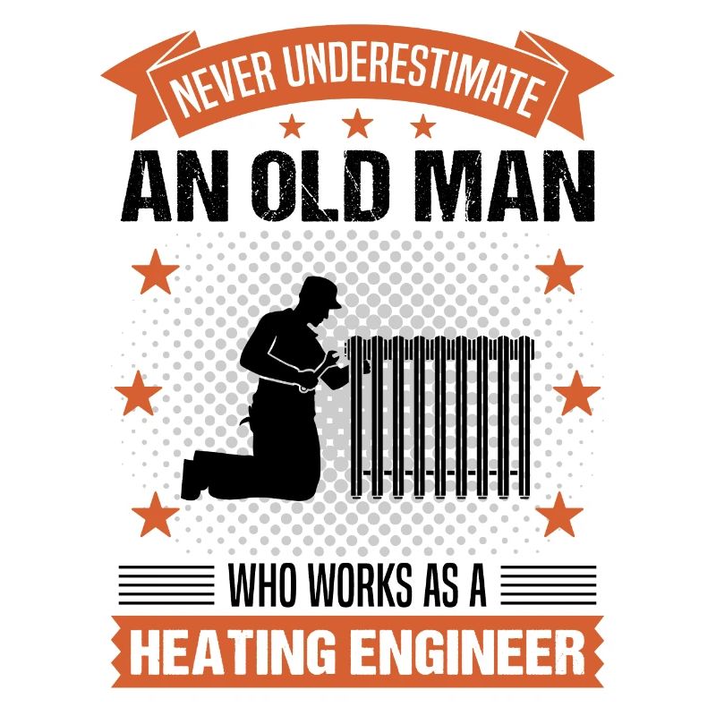 Heating engineer Old man saying gentlemen gift