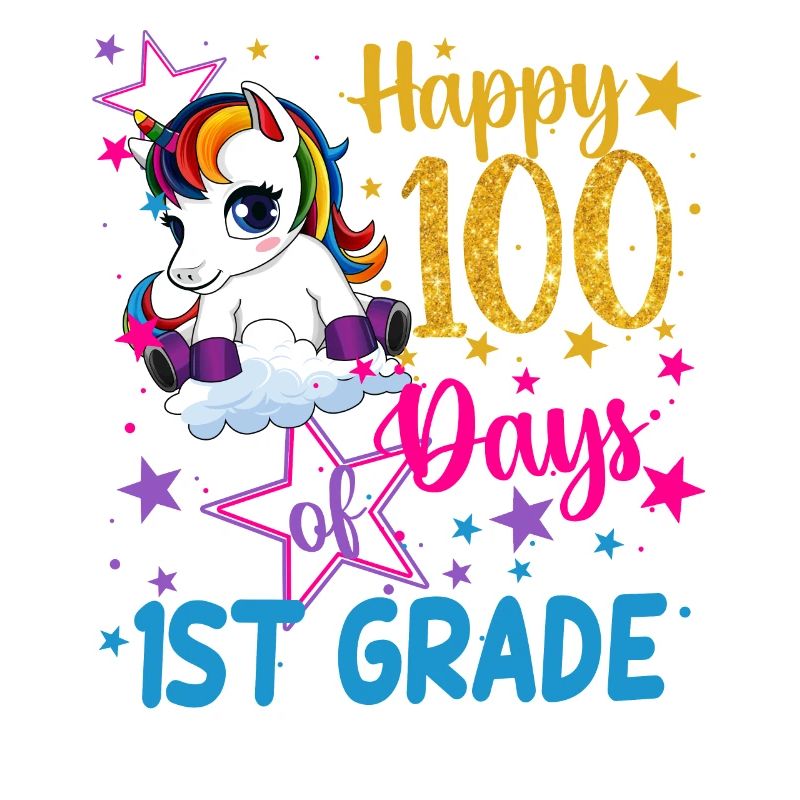 Süßes Einhorn Glückliche 100 Tage der 1. Klasse