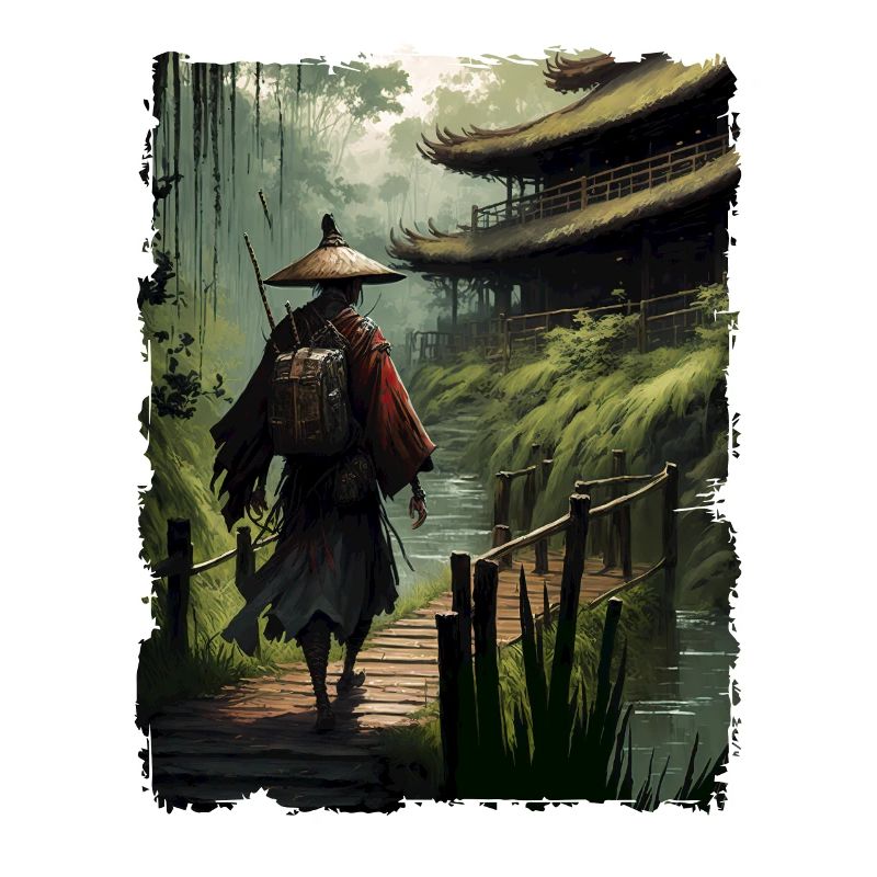 Samurai Japanese Temple Bridge River