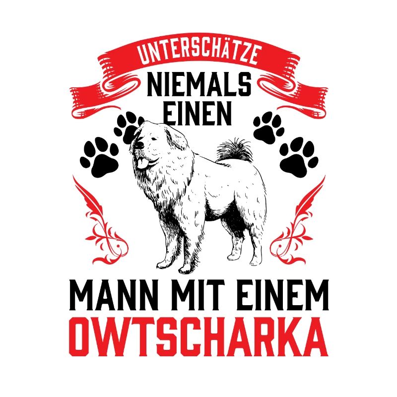 Mann mit Owtscharka Kaukasischer Owtscharka