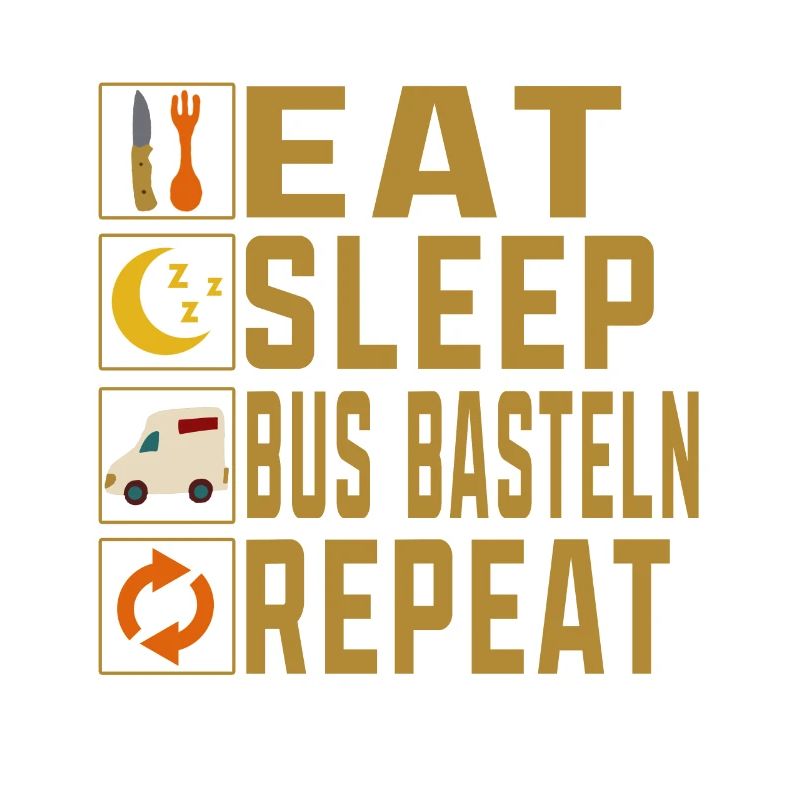 Camping Eat Sleep Bus Basteln Repeat Camper