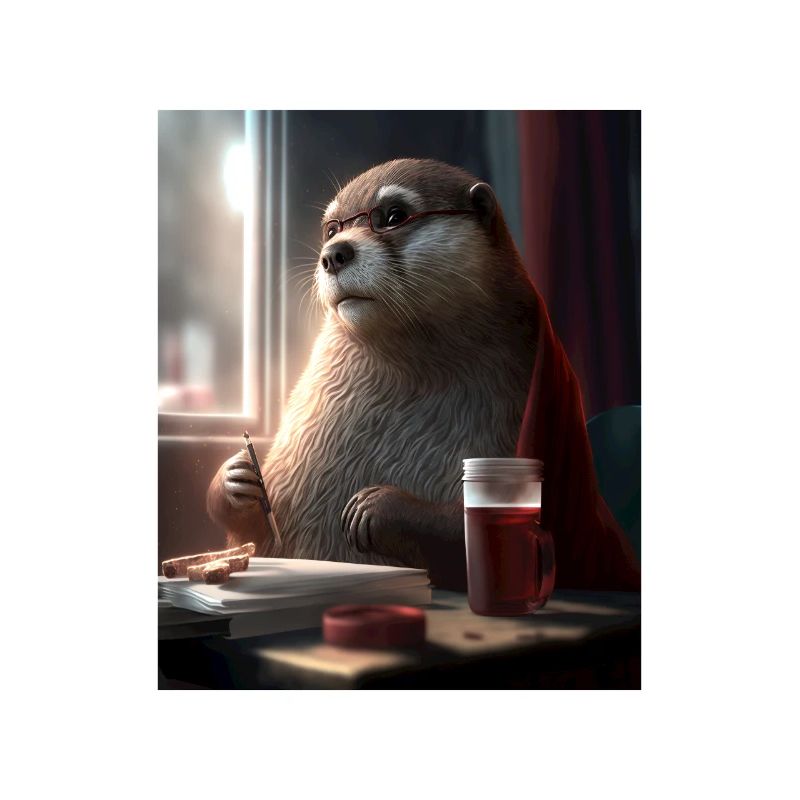 Otter Lovers Nerd Otter Drinking Coffee