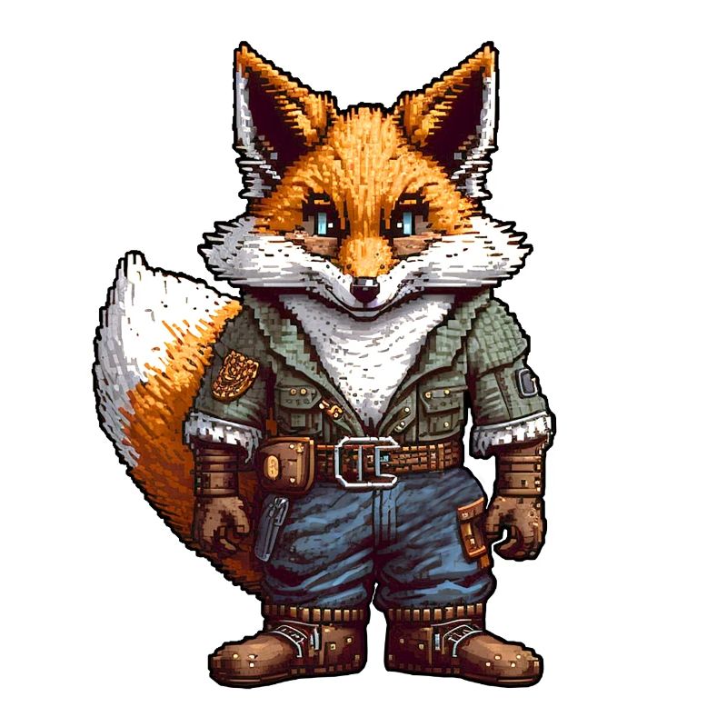 Post-apocalyptic Cyber-punk Red Fox