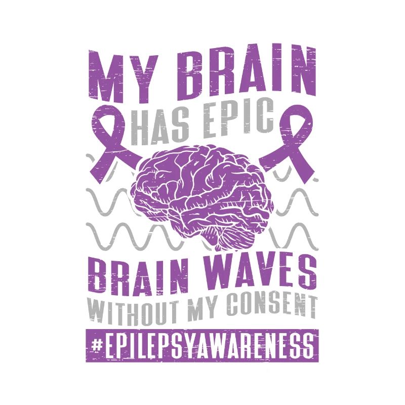 Brain Brainwaves Purple Ribbon Epileptic