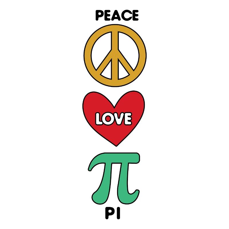 Amour Paix Pi Mignon Math Vacances Mathématiques Pi