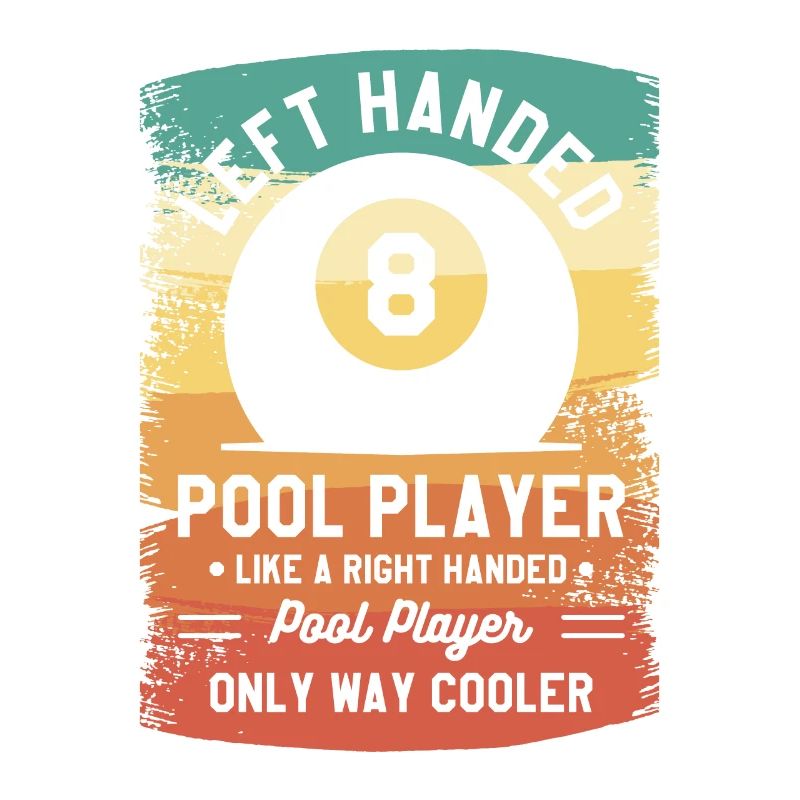 Linkshändiger Poolspieler wie ein rechtshändiger Pool