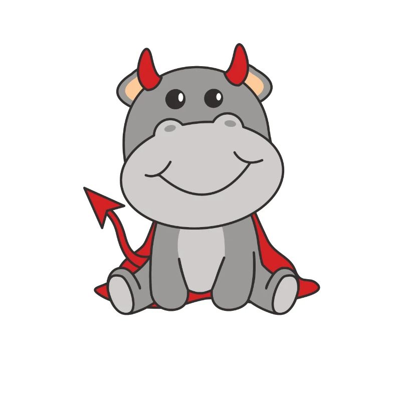 Hippo Halloween Cute Devil Witches Costume