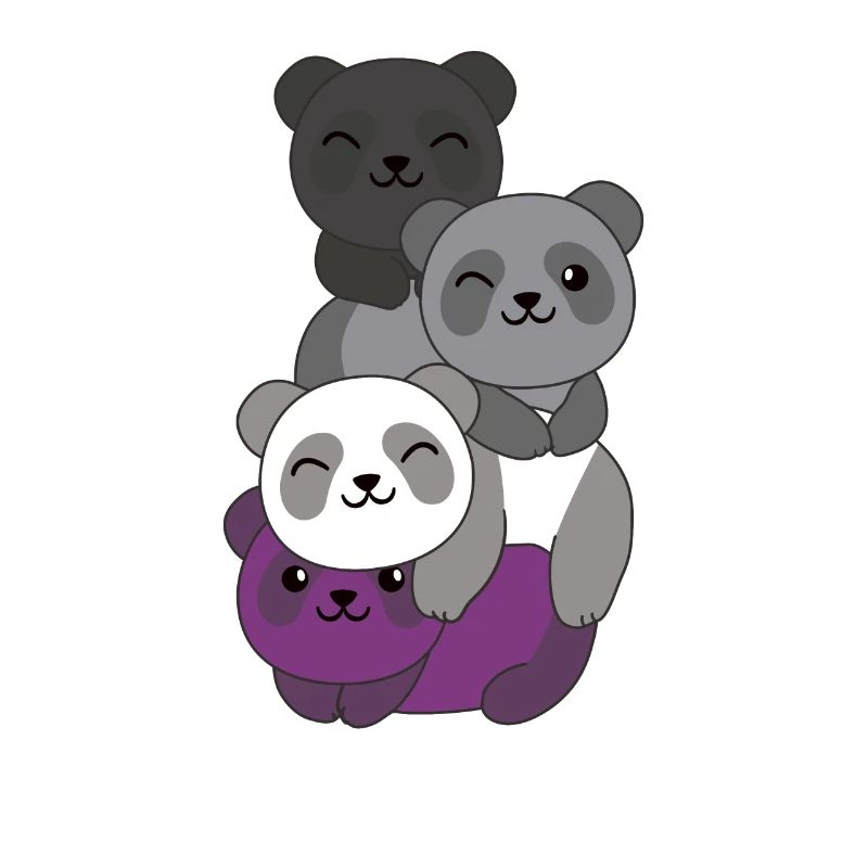 Asexual Flag Pride LGBTQ Cute Panda Bunch