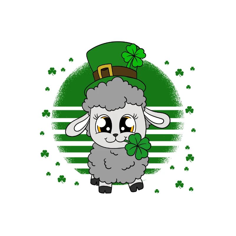 Sheep Shamrocks Saint Patrick's Day