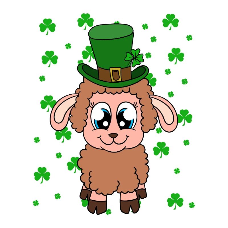 Sheep Shamrocks Saint Patrick's Day