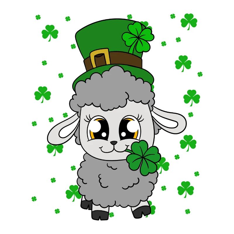 Sheep Shamrocks Saint Patrick's Day