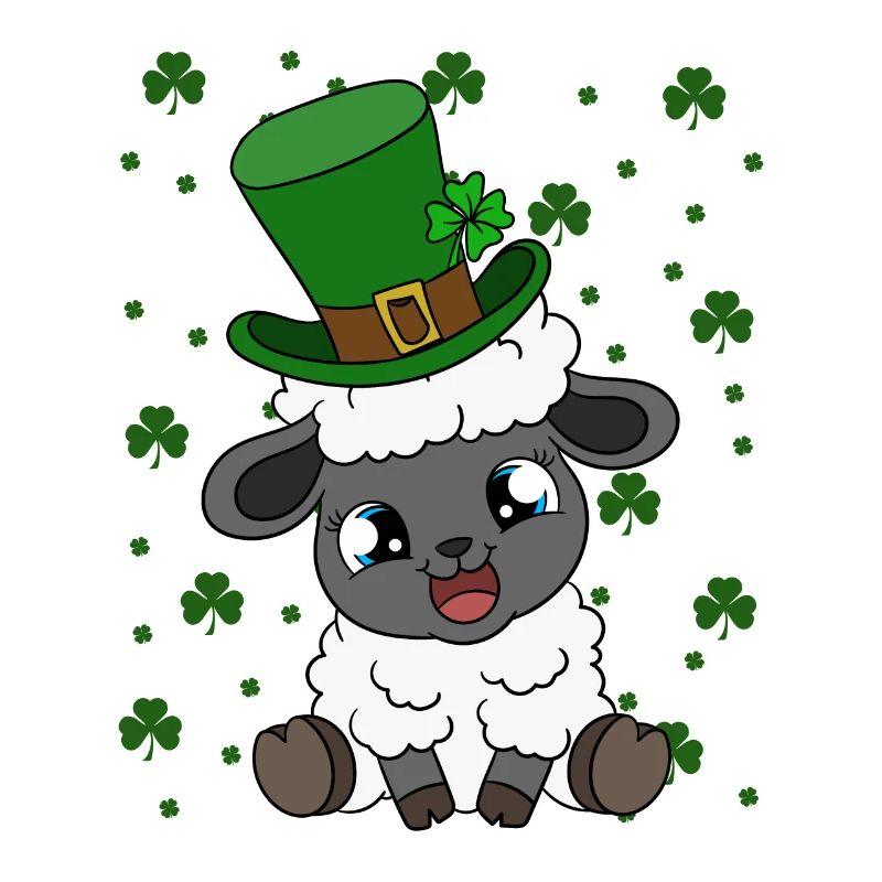 Sheep Shamrocks Saint Patrick's Day