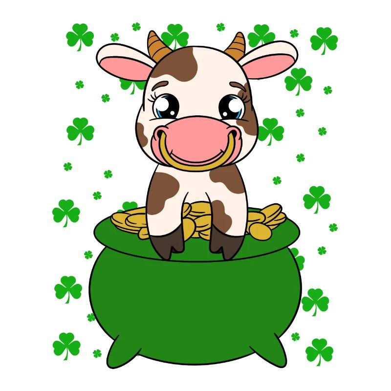 Mignonne trèfle de vache Fête de la Saint Patrick