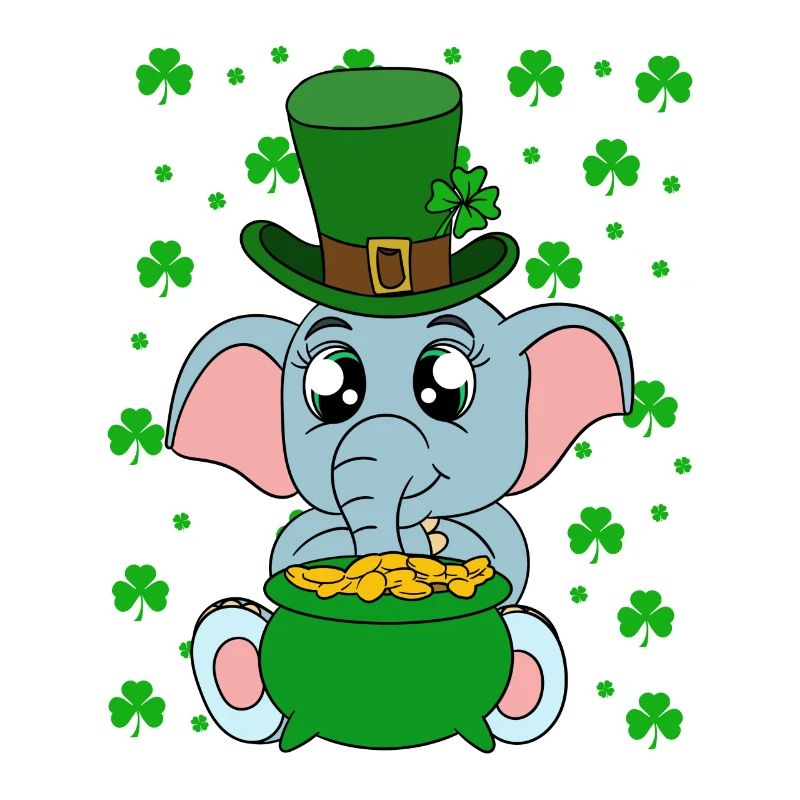 Mignons trèfles d’éléphants Fête de la Saint-Patrick