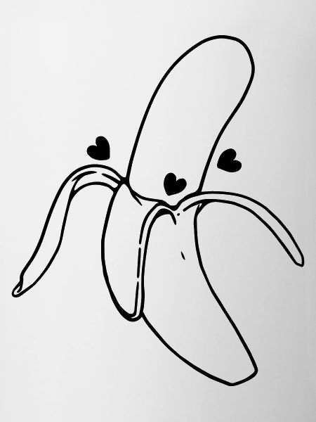 Banana tattoo wireframe drawing