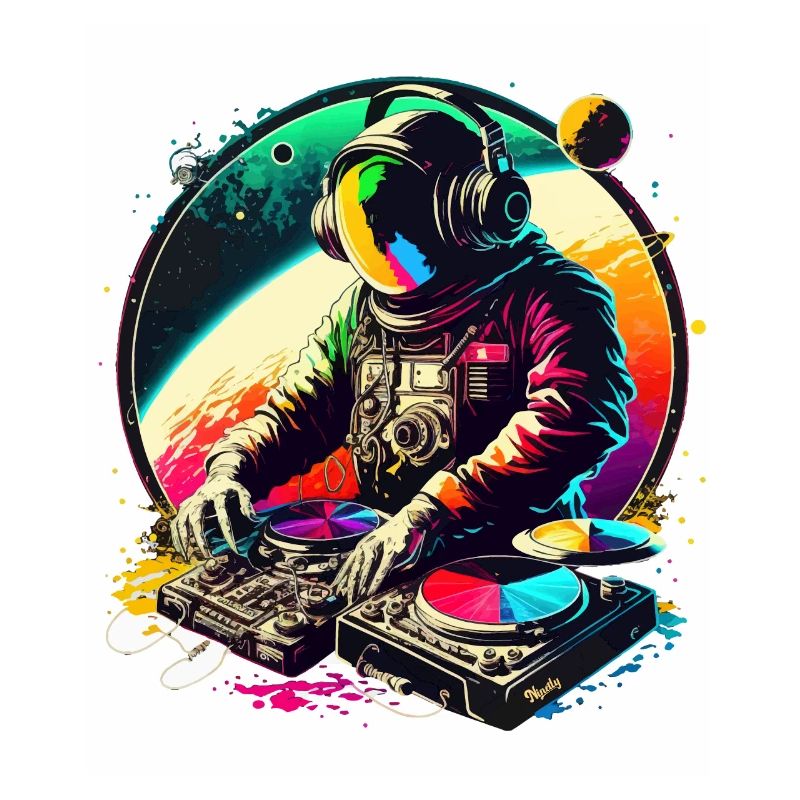 Funky Astronaut on a Mixing Table