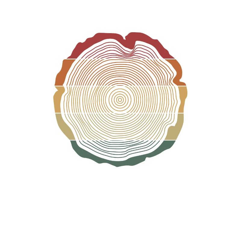 Wood Retro Tree Trunk Cross Section Lumberjack