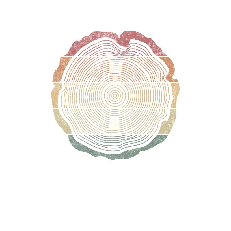 Wood Retro Tree Trunk Cross Section Lumberjack