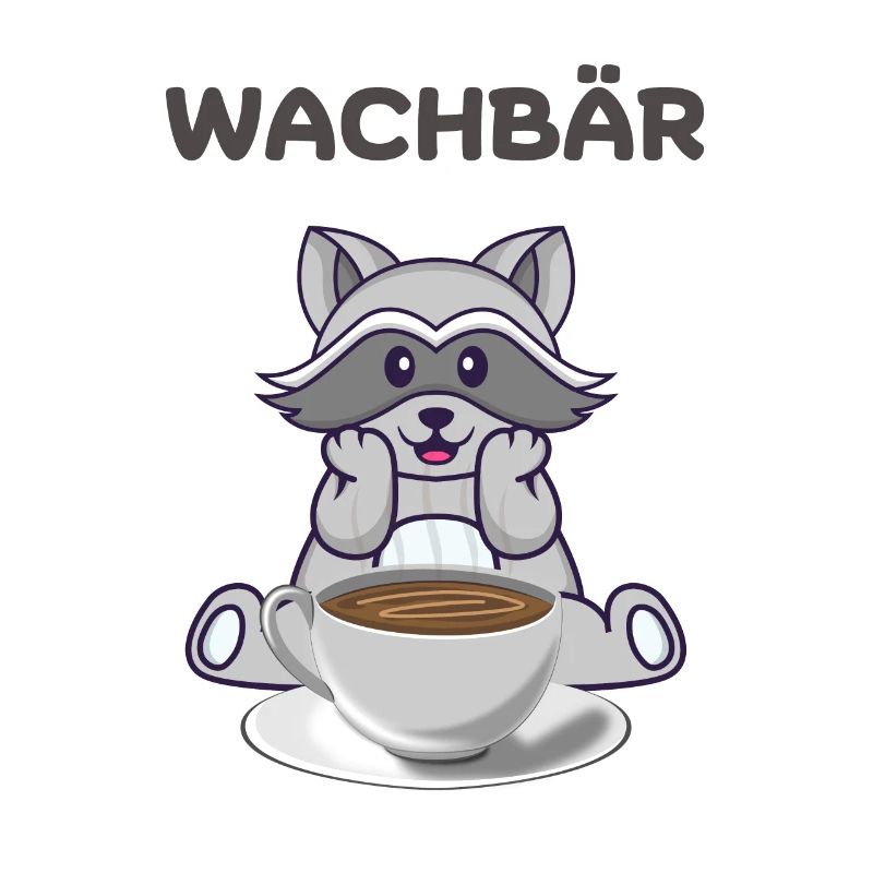 Niedliches Wachbär Design mit Kaffee