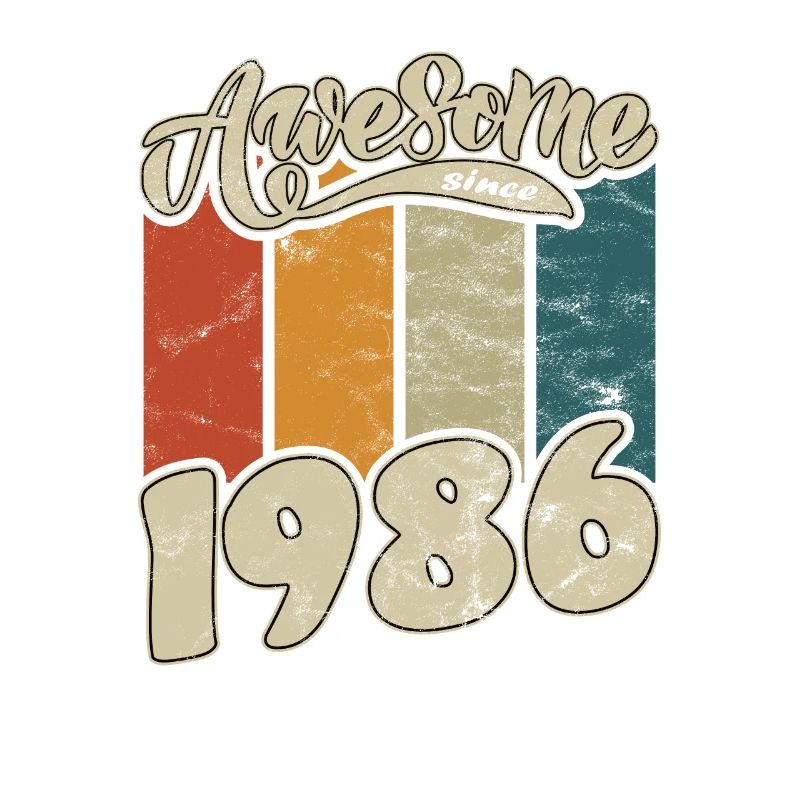 1986 Geburtstag Awesome since Retro