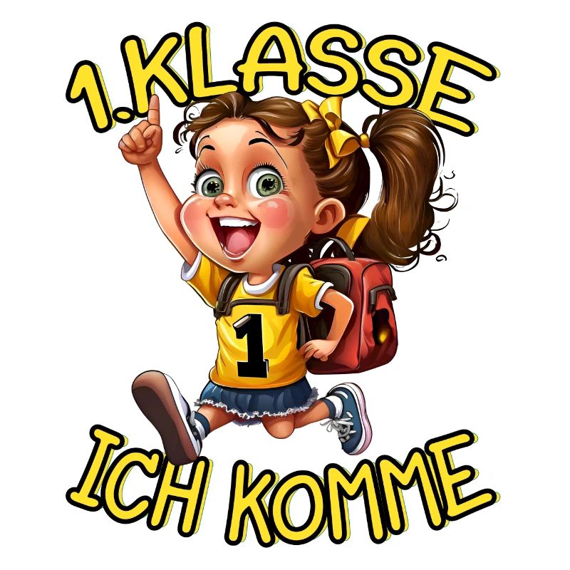 1. Klasse Ich komme Einschulung Mädchen
