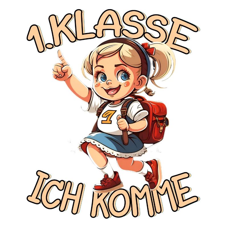 1. Klasse Ich komme Einschulung Mädchen