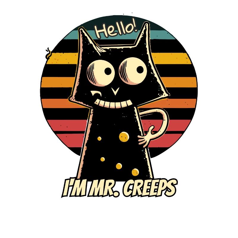 Chat effrayant dans un style rétro