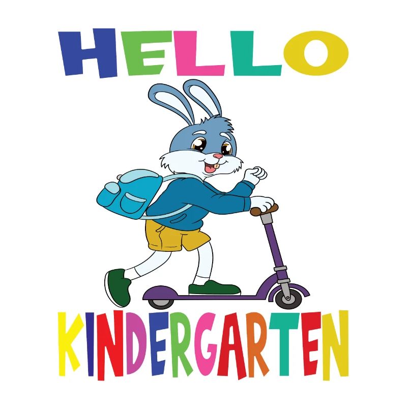 Hello Kindergarten Rabbit With Scooter