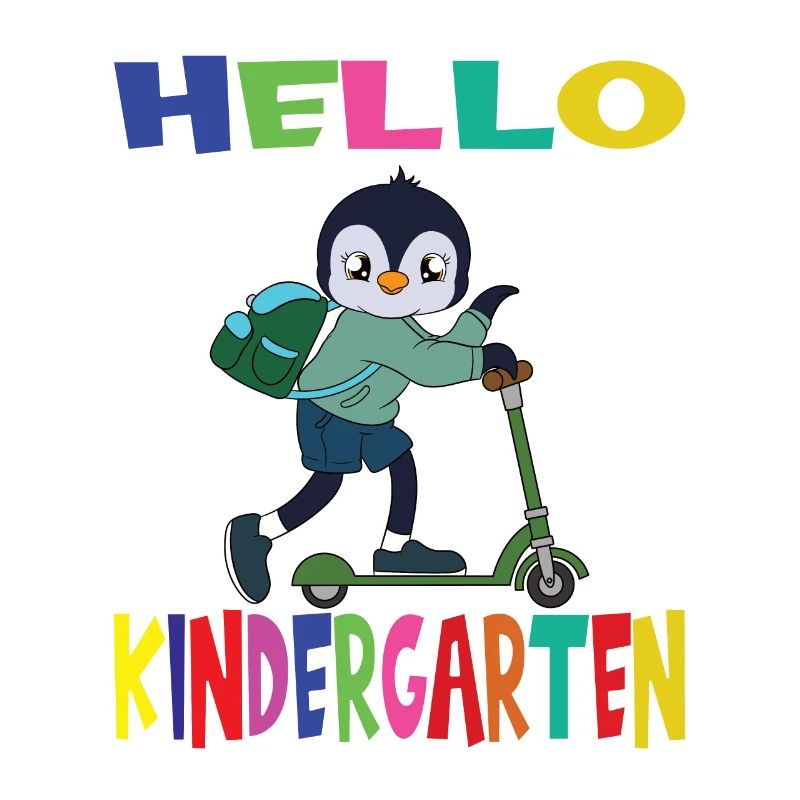 Hello Kindergarten Penguin With Scooter