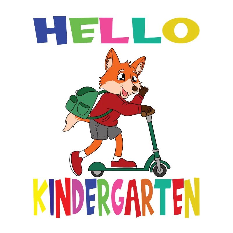 Hello Kindergarten Fox With Scooter