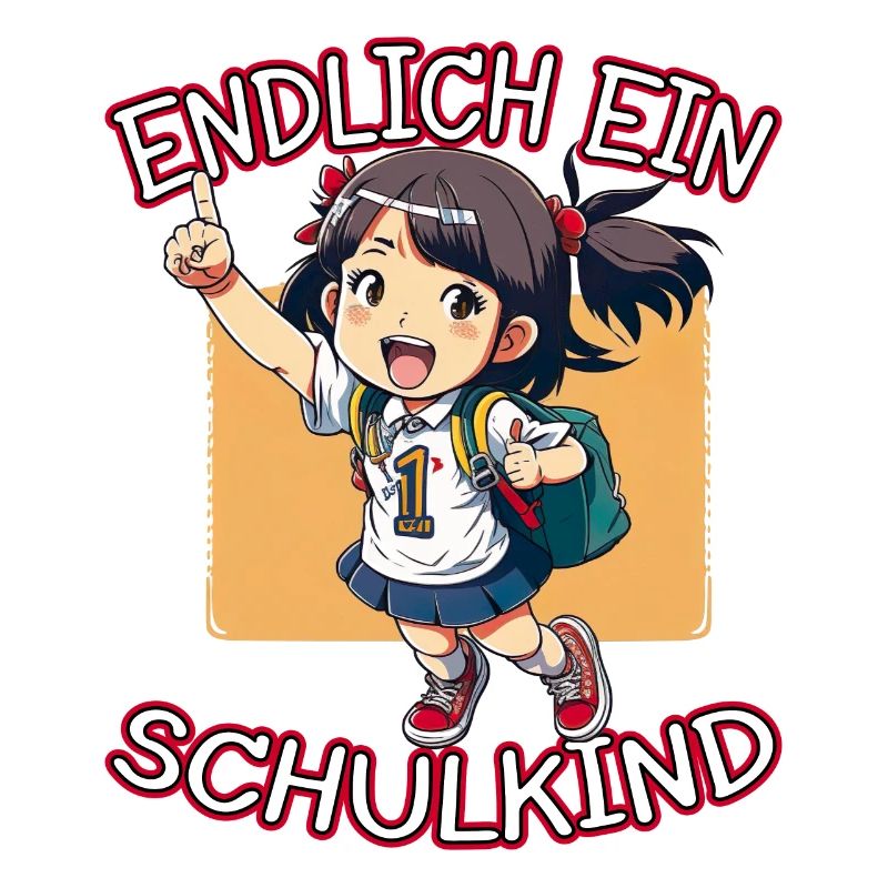 Endlich ein Schulkind Anime Mädchen