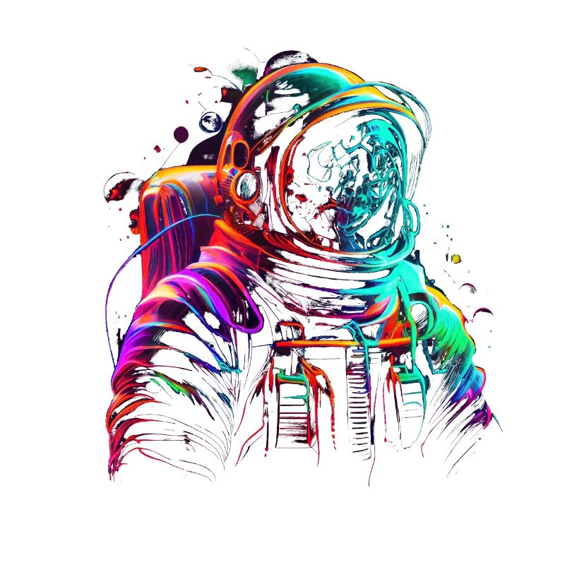 Outer Space Line Art Bunte Spaß Spaceman