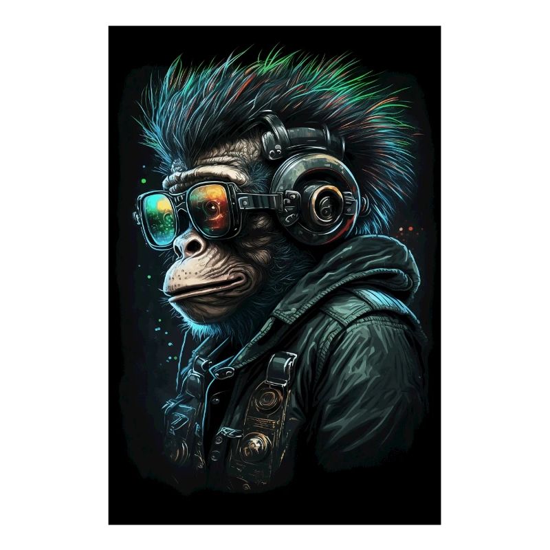 Punk Monkey avec écouteurs
