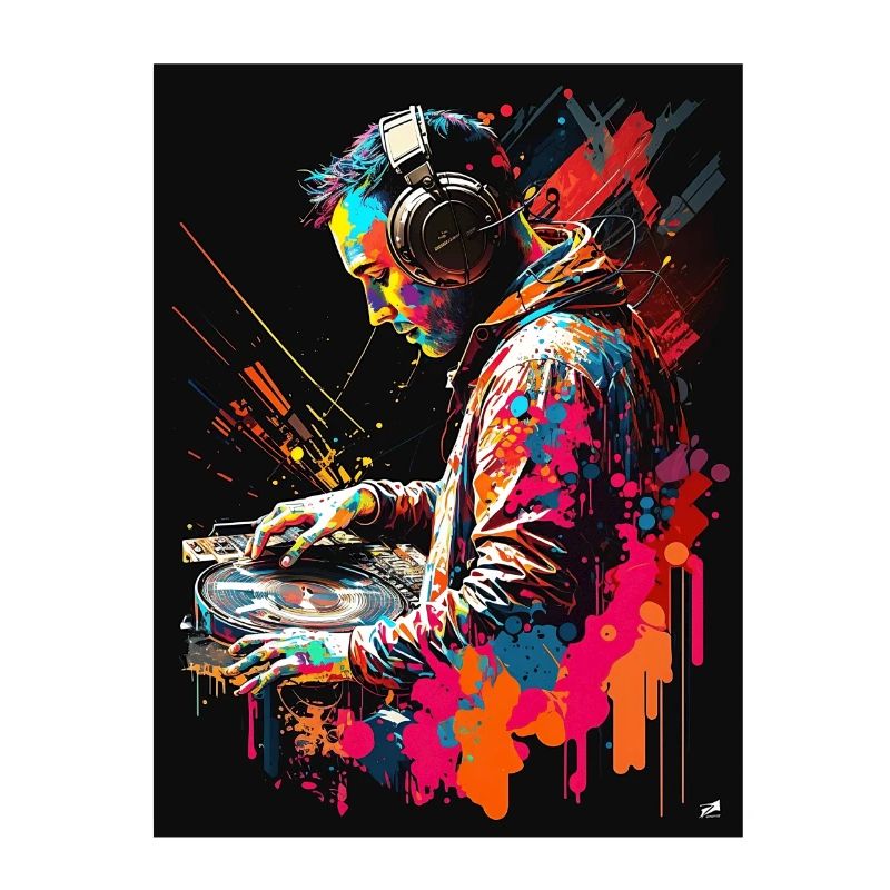 Abstrakter bunter DJ