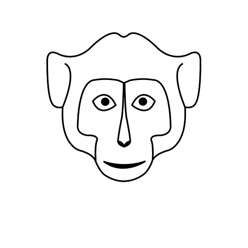 Monkey Face Drawing