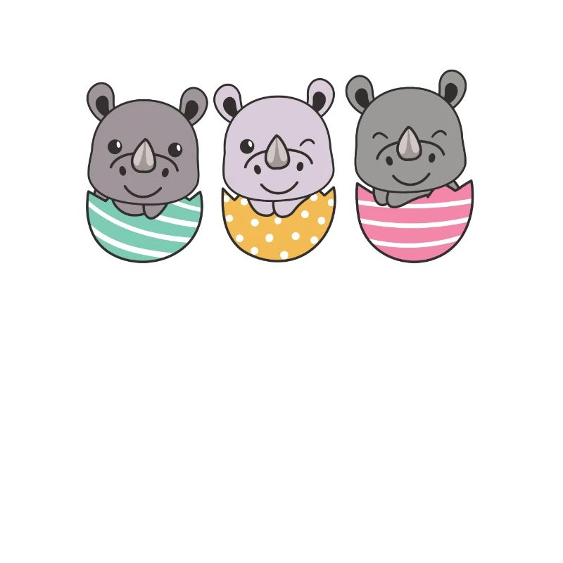 cute rhinos at Easter with Easter eggs rhino