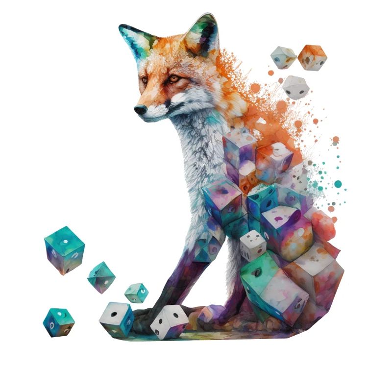 Fuchs Kunst Würfel Rotfuchs Wildtier Geschenk Tier