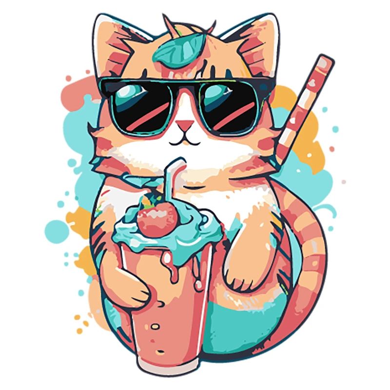 Erfrischendes Design: Eine Katze mit Sonnenbrille