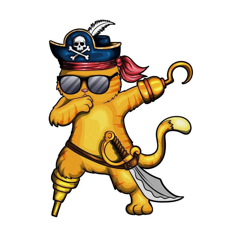 Pirate Cat Pirate Costume Cat Skeleton Fish