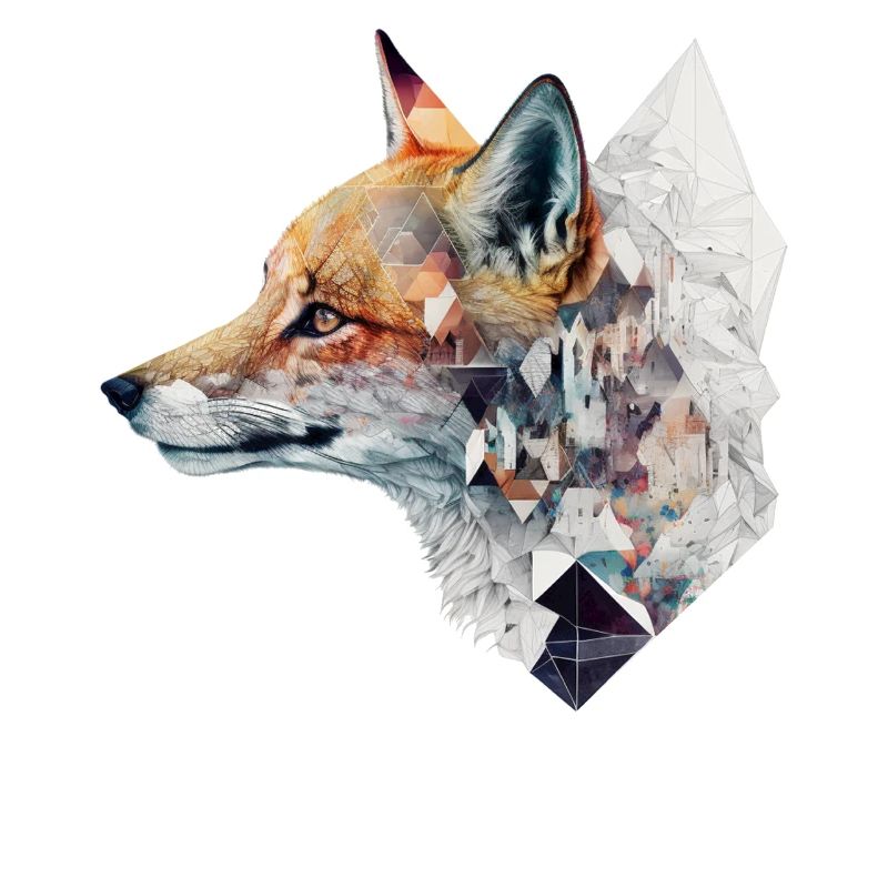 Fuchs Polygon Geometrisch Tier Kunst Geschenk Zoo