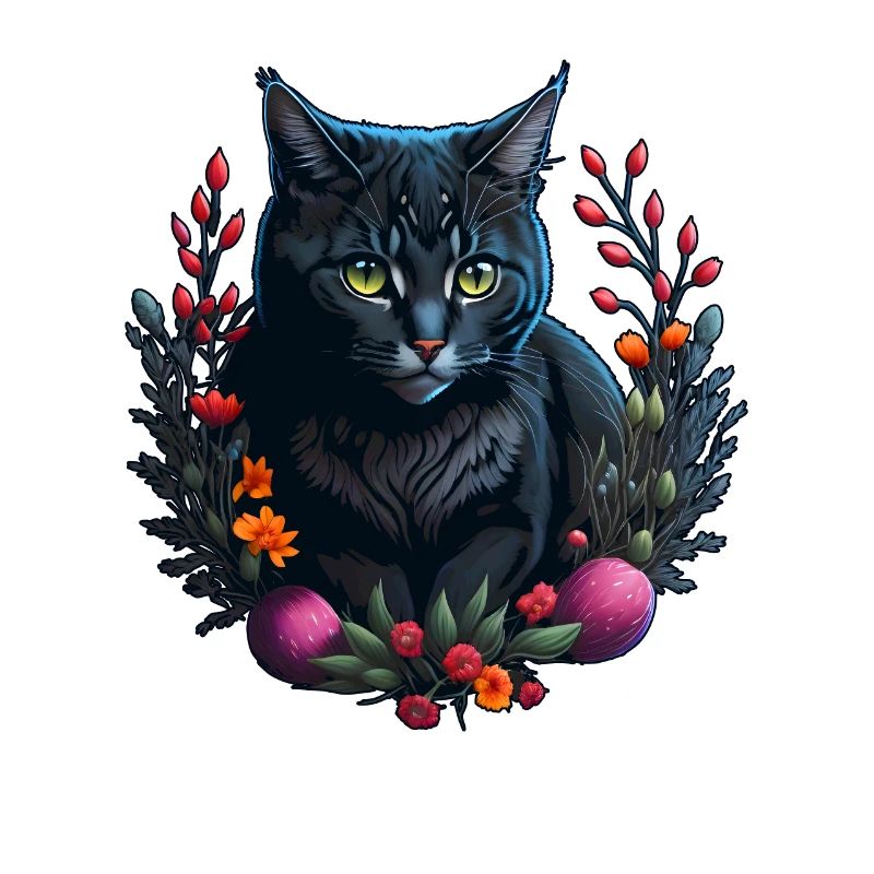 cute cat in easter & spring style cats