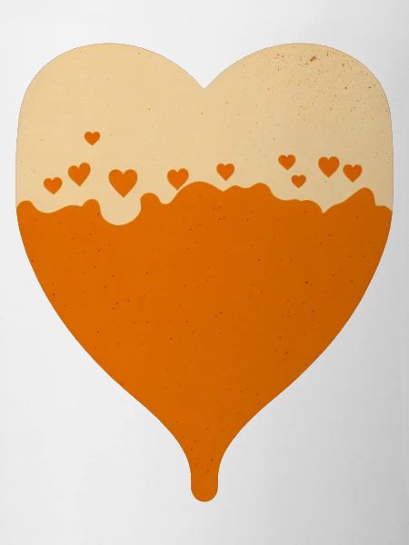 Heart filled with beer