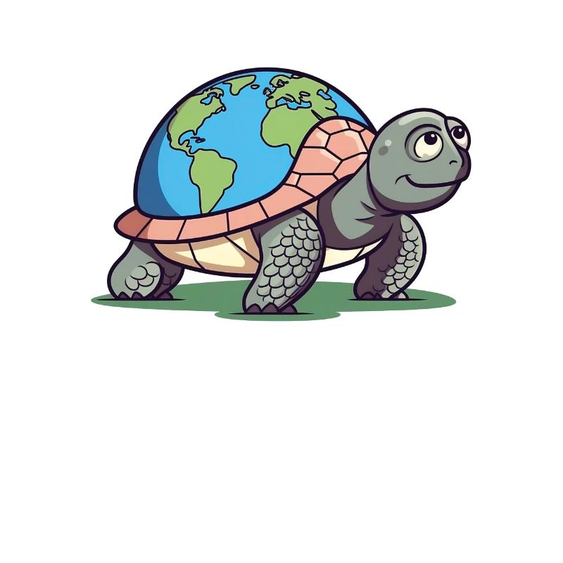Turtle with Earth Environmental Protection World Earth Day