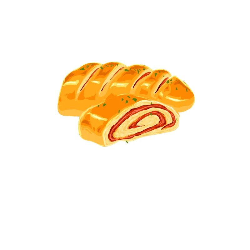 Zeichnung eines Pizza Stromboli