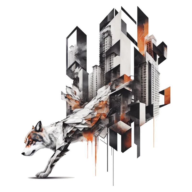 Wolf Polygon Kunst Architektur Tier Geschenk Zoo
