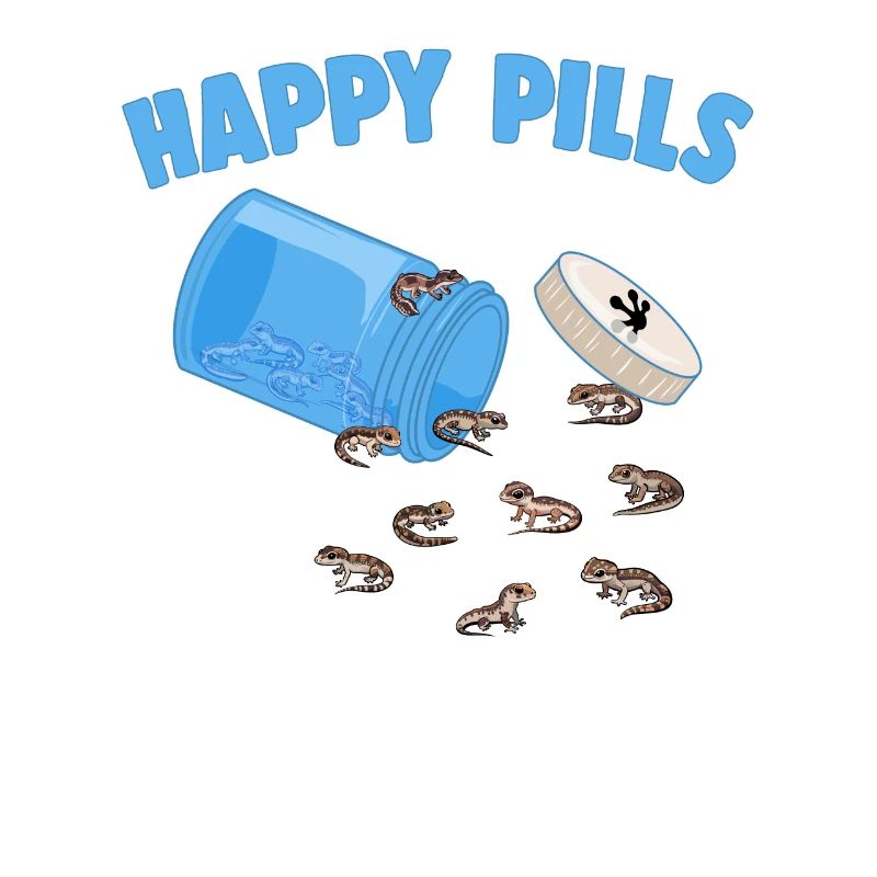 Happy Pills Lizards Drôle de Gecko africain à queue grasse