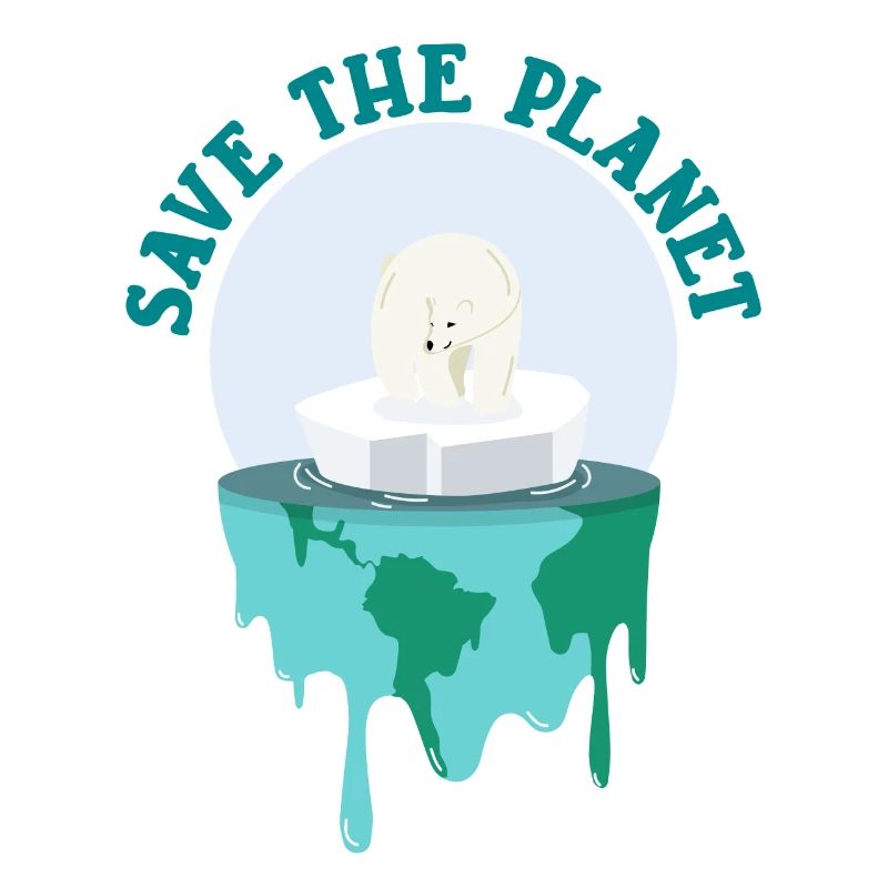 Save The Planet Climate Change Polar Bear