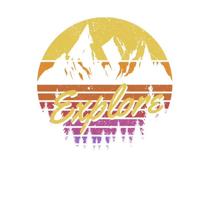 Entdecken Sie Retro Regenbogen Gradient Berg